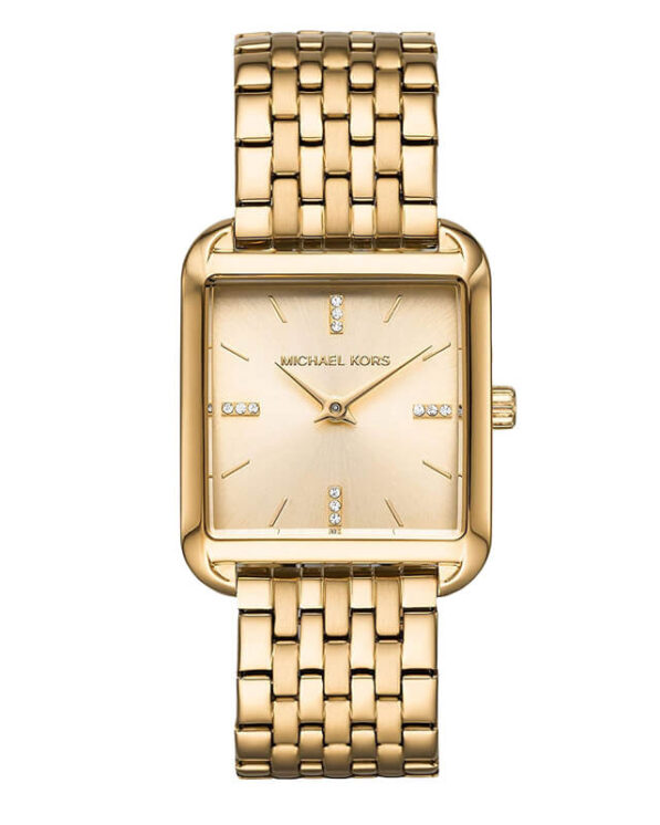Michael Kors MK4377 Montre Drew ? trois aiguilles en acier inoxydable dor? pour femme