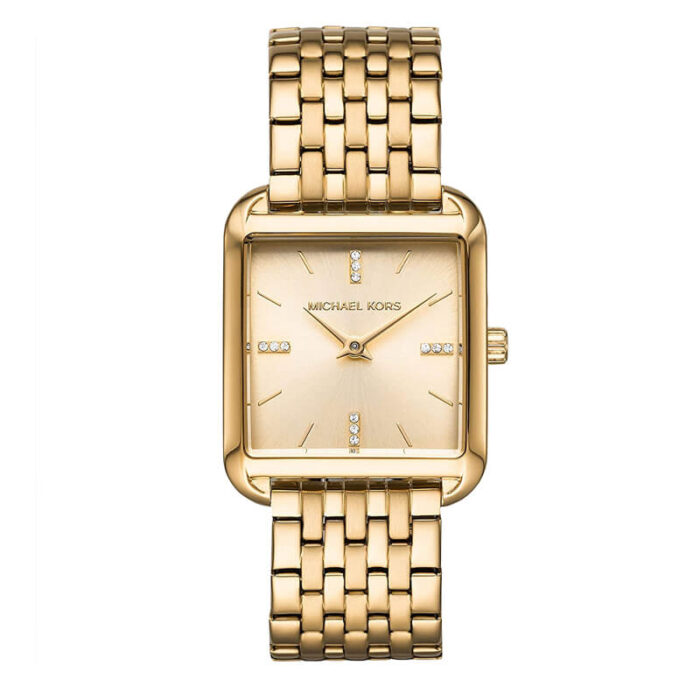 Michael Kors MK4377 Montre Drew ? trois aiguilles en acier inoxydable dor? pour femme