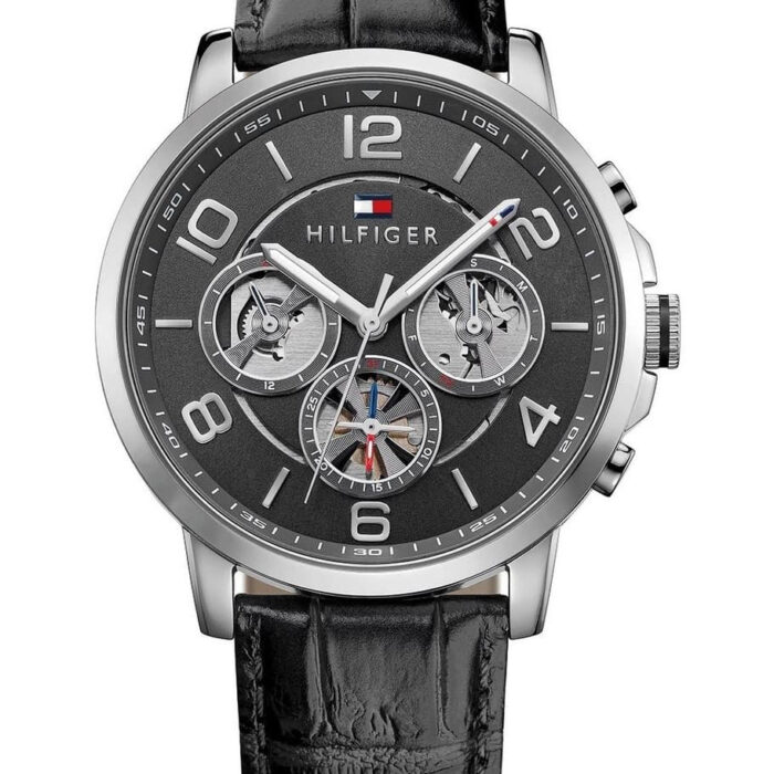 Montre Tommy Hilfiger pour Homme ? Montre ? plusieurs cadrans, bracelet en cuir, argent?, 1791289