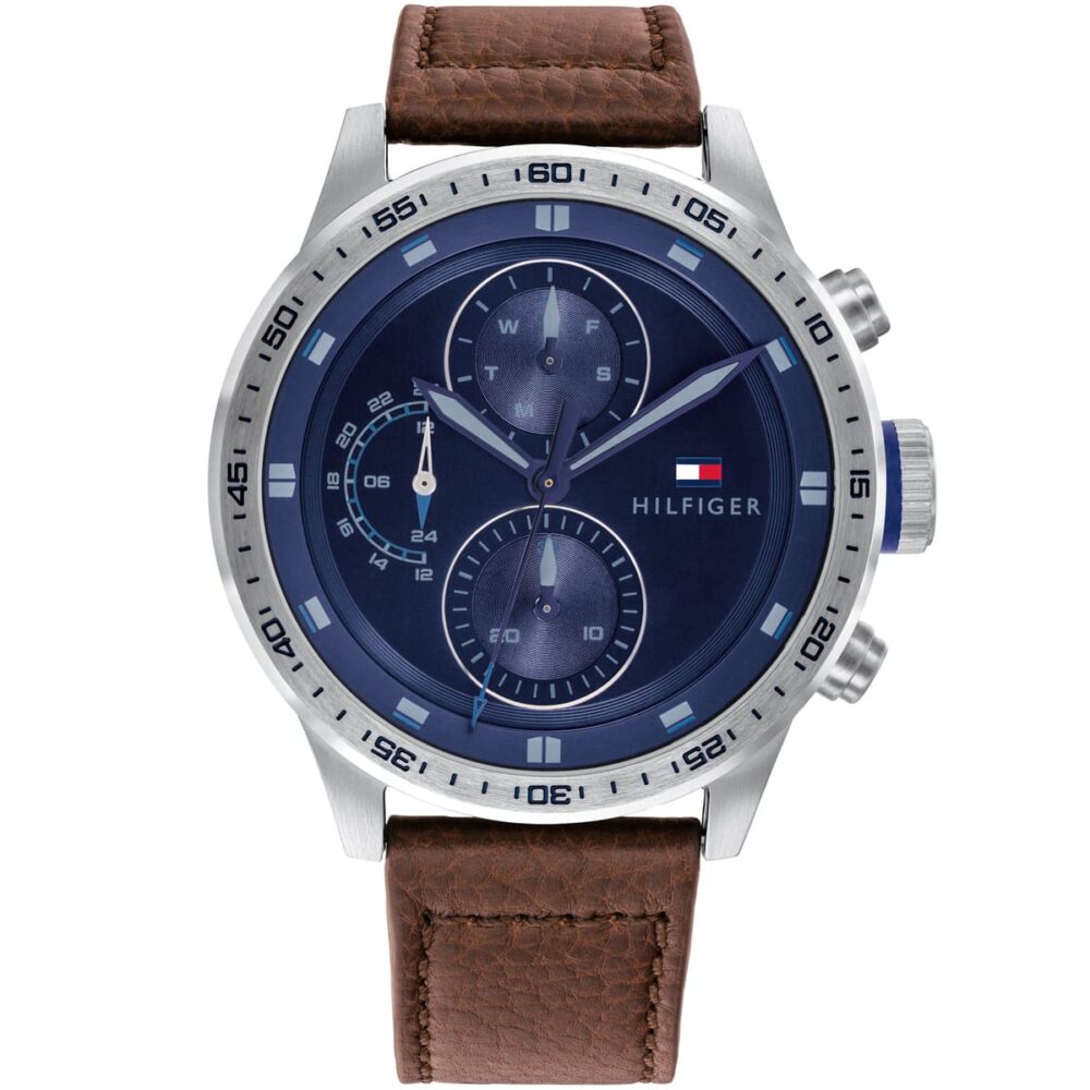 Tommy Hilfiger Brown Leather Men?s Multi-function Watch – Image 2