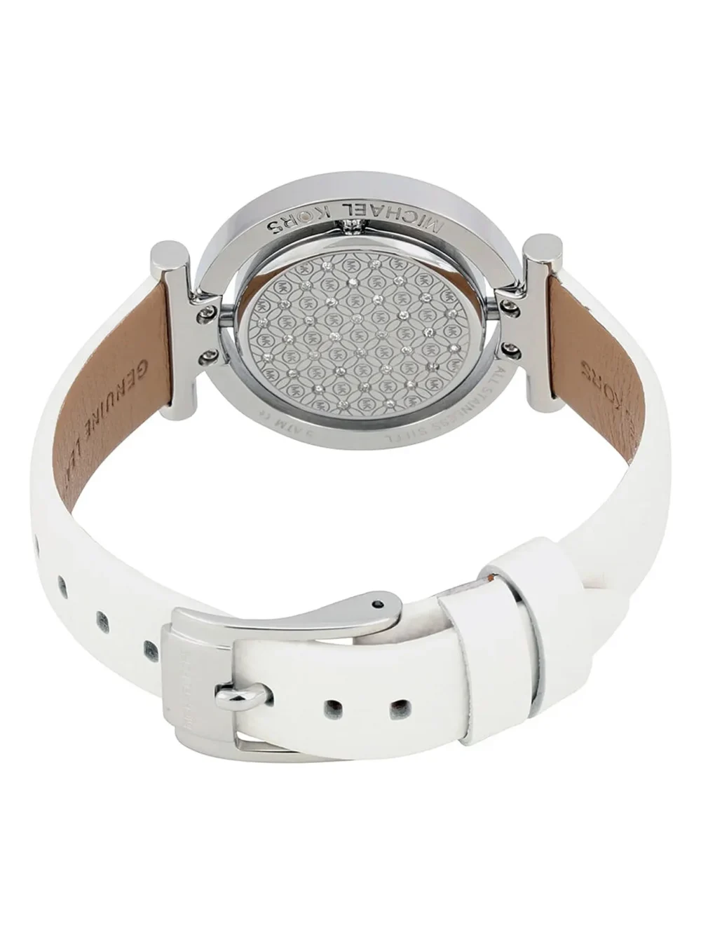 MICHAEL KORS Women?s Averi Gold Dial Tone White Leather Watch – Image 5