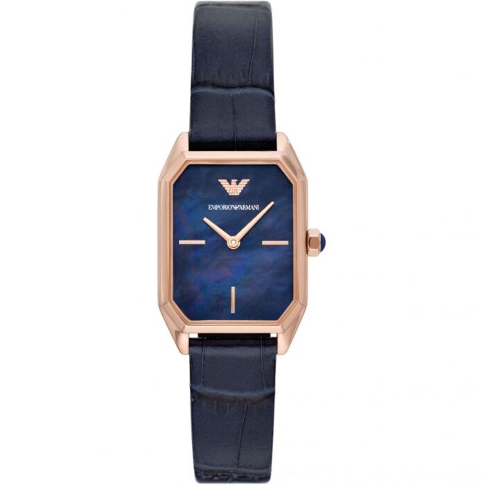 Emporio Armani Two-Hand Blue Leather Watch AR11426