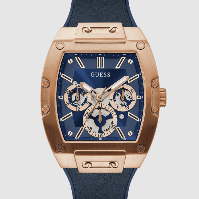 Guess Phoenix BLUE GENUINE LEATHER/SILICONE
