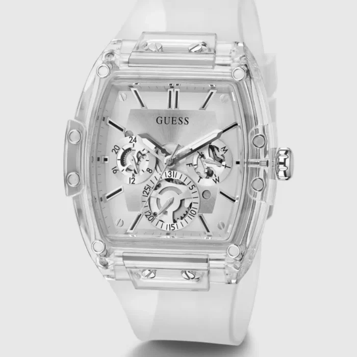 Guess Silicone Silver-Tone Multifunction