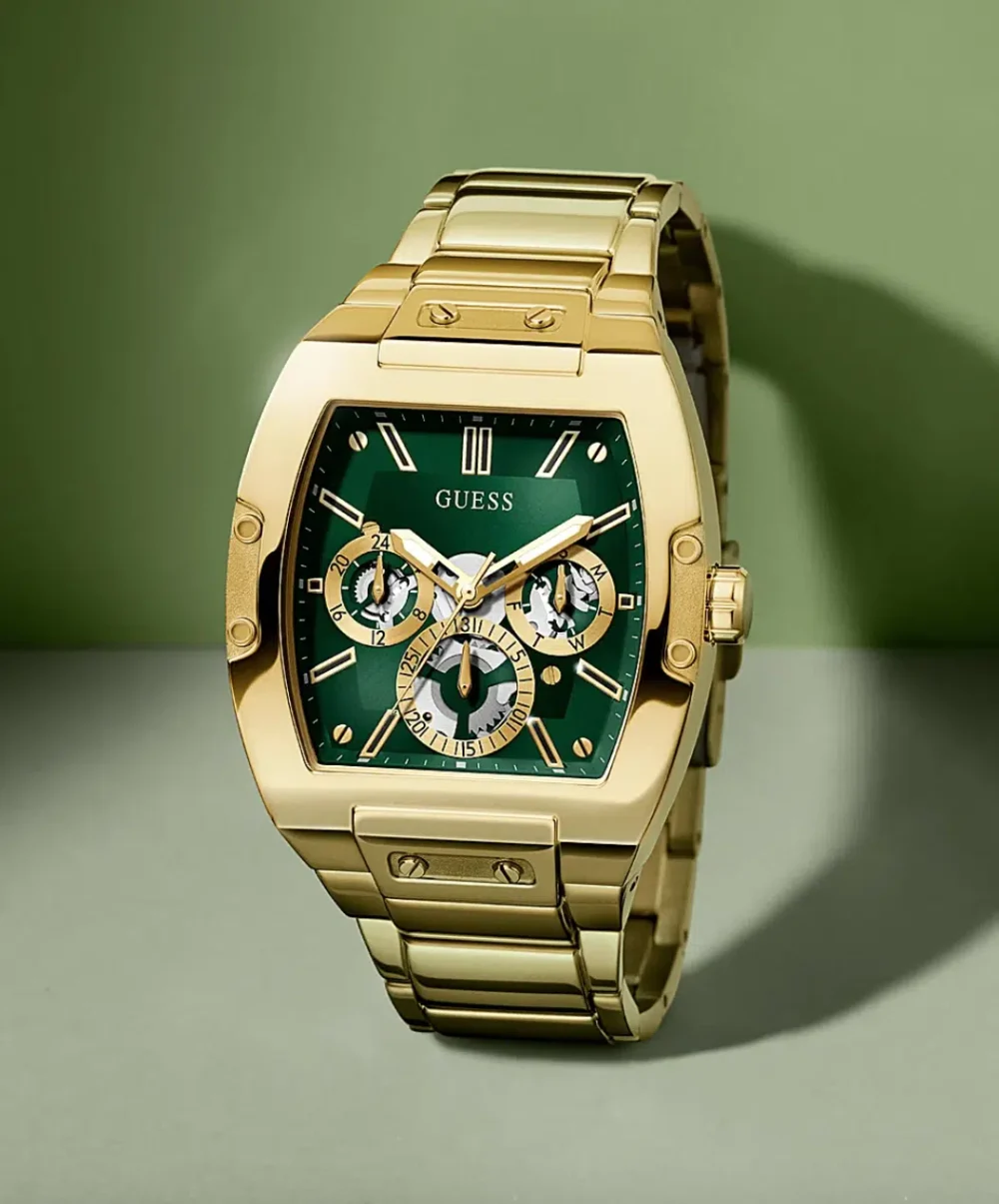 GUESS GOLD TONE CASE GOLD TONE STAINLESS STEEL WATCH