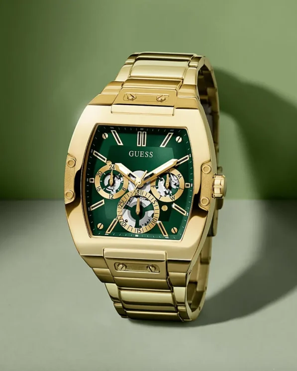 GUESS GOLD TONE CASE GOLD TONE STAINLESS STEEL WATCH