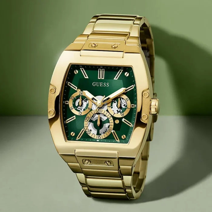 GUESS GOLD TONE CASE GOLD TONE STAINLESS STEEL WATCH