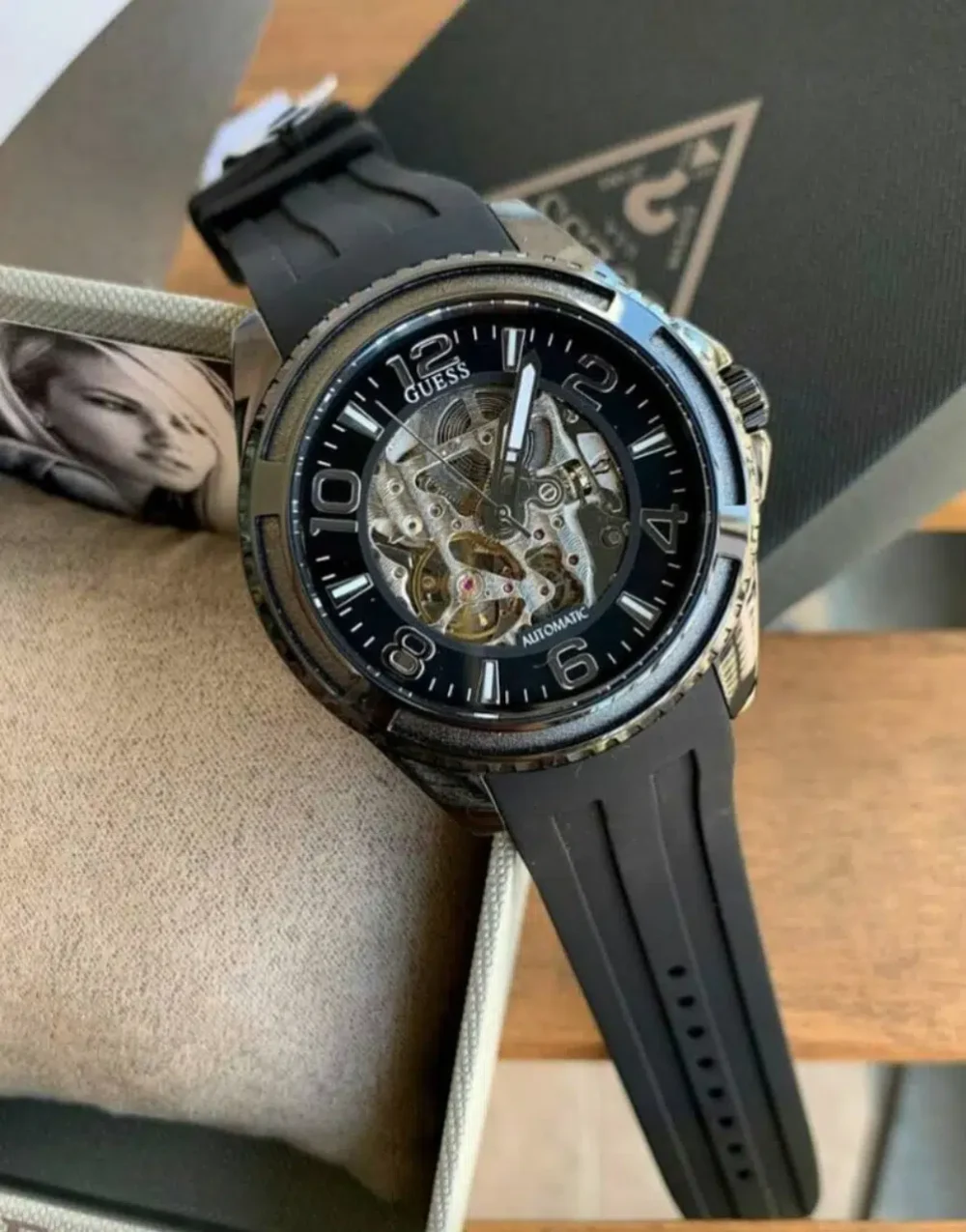 Guess Automatic Men?s Black Silicone – Image 2