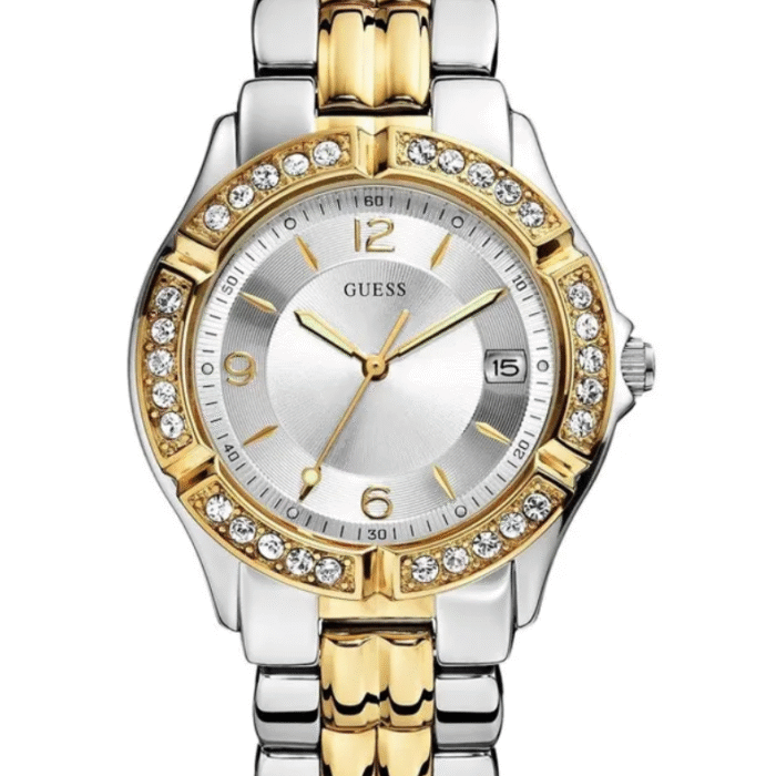 GUESS Quartz Crystal Silver Dial Two-tone Ladies Watch
