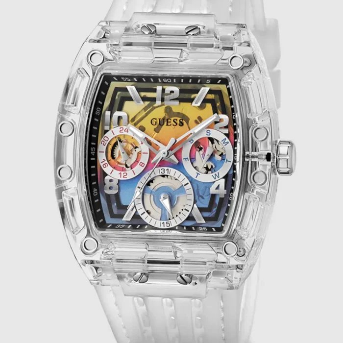 GUESS Mens Clear Multi-function Watch