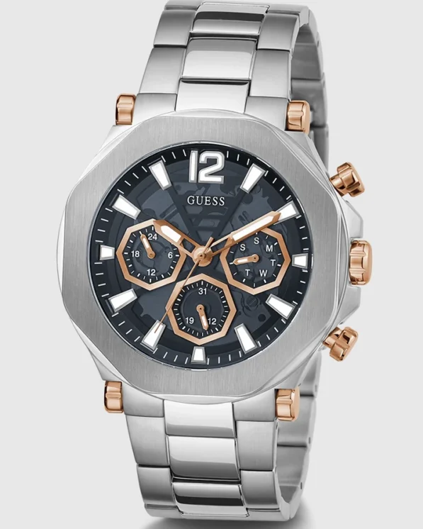 GUESS Mens Silver Tone Multi-function Watch, GW0539G1