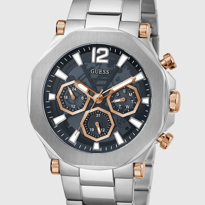 GUESS Mens Silver Tone Multi-function Watch, GW0539G1