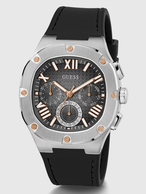 GUESS Mens Burgundy Gunmetal Multi-function Watch, GW0571G1