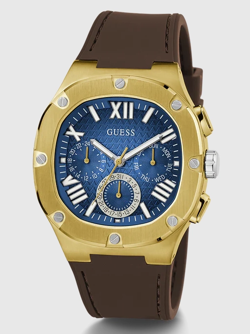 GUESS Mens Burgundy Gunmetal Multi-function Watch GW0571G5