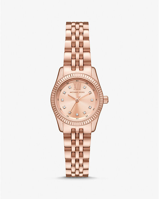 Michael Kors pour femme Petite Lexington Pav? Rose Gold-Tone Watch, MK4739