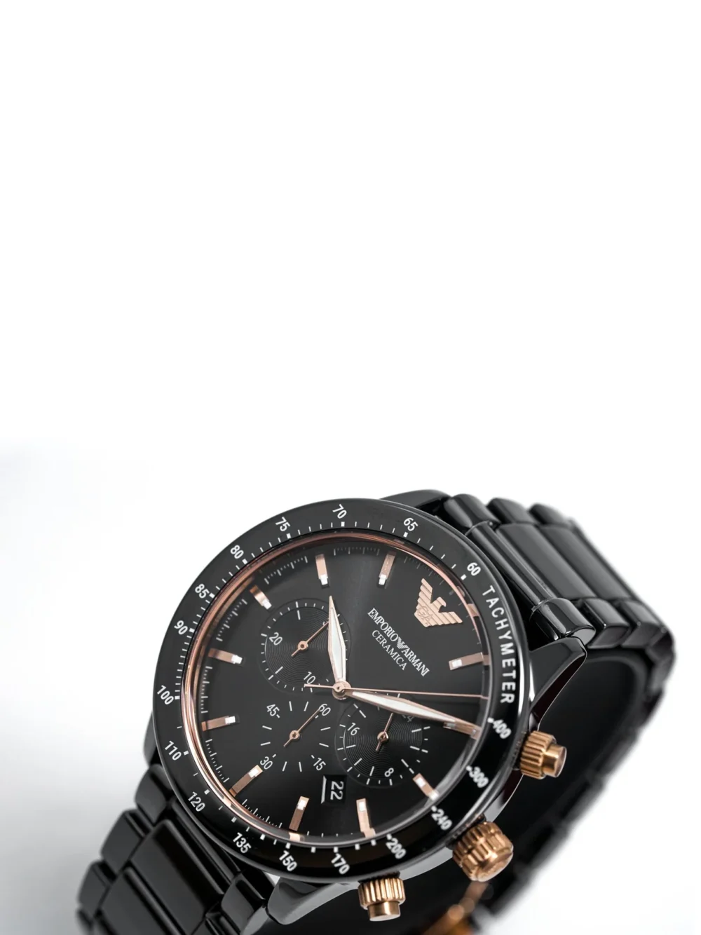 Emporio Armani Men?s Black Ceramica Chronograph Watch – Image 5