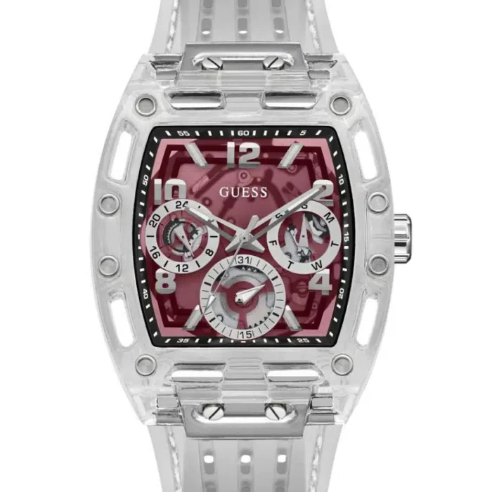 GUESS Mens Clear Multi-function Watch, GW0499G9