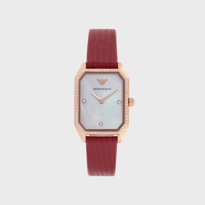 Montre en cuir rouge ? deux aiguilles  AR11467
