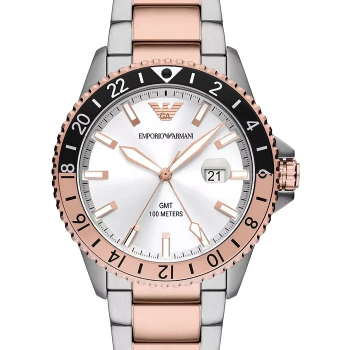 EMPORIO ARMANI SEA EXPLORER GMT WHITE DIAL MEN?S WATCH