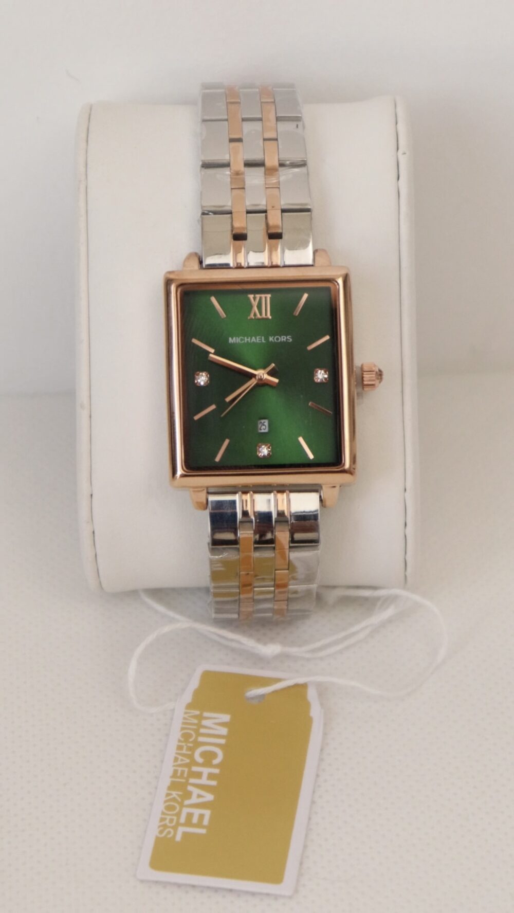 MICHAEL KORS POUR FEMMES BRONZE/ARGENTE AVEC FOND VERT – Image 2