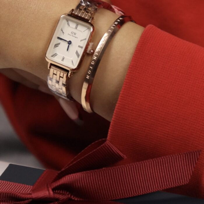 QUADRO ROMAN NUMERALS 5-LINK BRONZE+BRACELET OFFERT