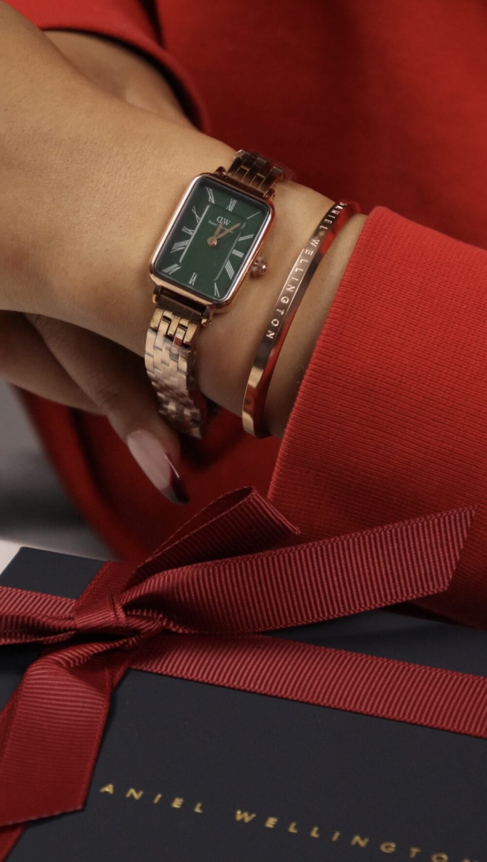 QUADRO ROMAN NUMERALS 5-LINK BRONZE+BRACELET OFFERT