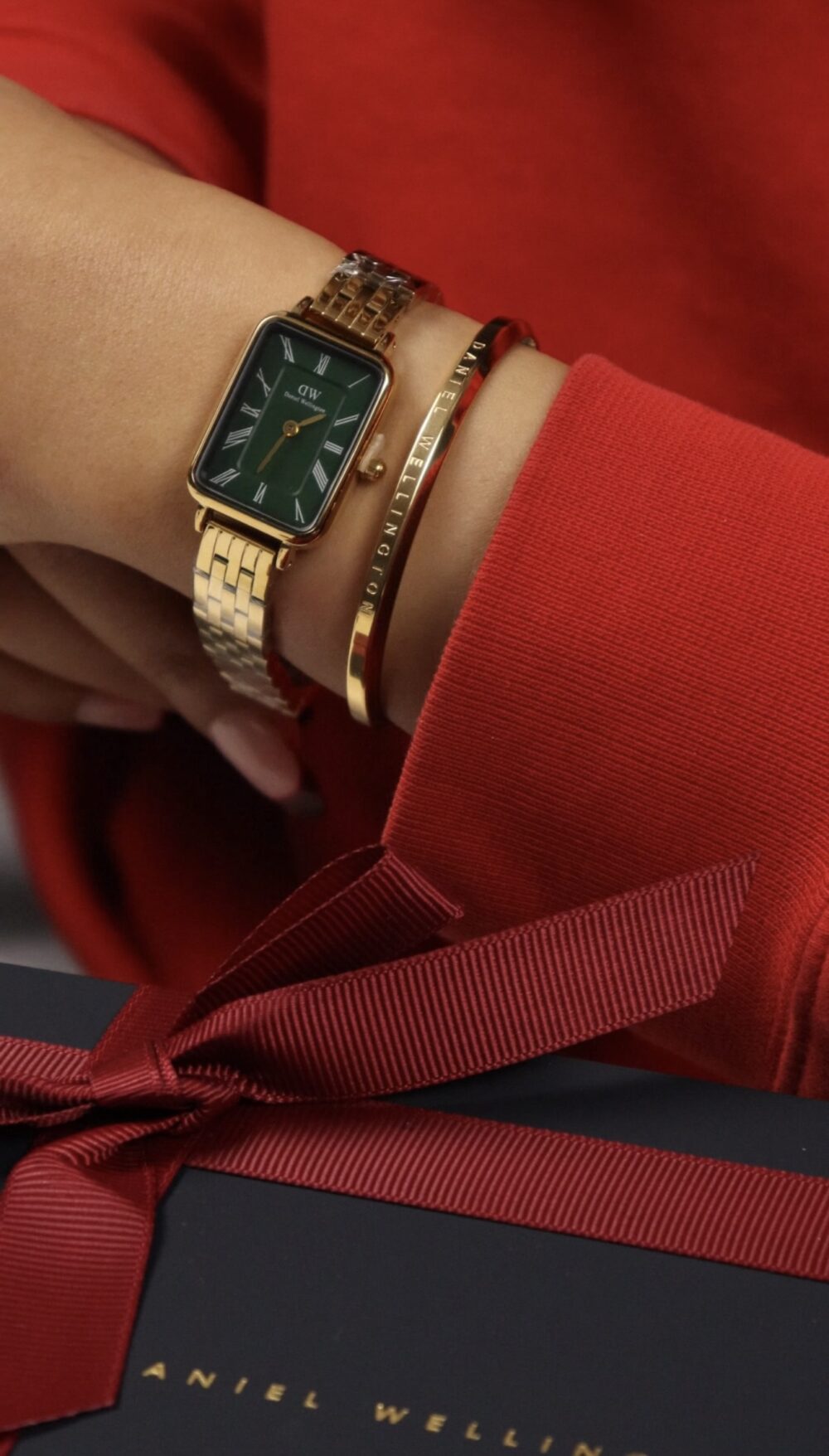 QUADRO ROMAN NUMERALS 5-LINK GOLD+BRACELET OFFERT