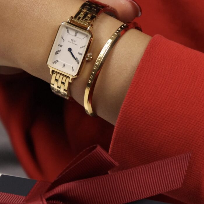 Quadro Roman Numerals 5-Link Gold+bracelet offert