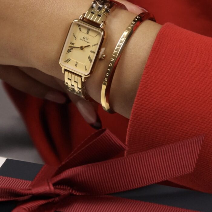 QUADRO ROMAN NUMERALS 5-LINK GOLD+BRACELET OFFERT
