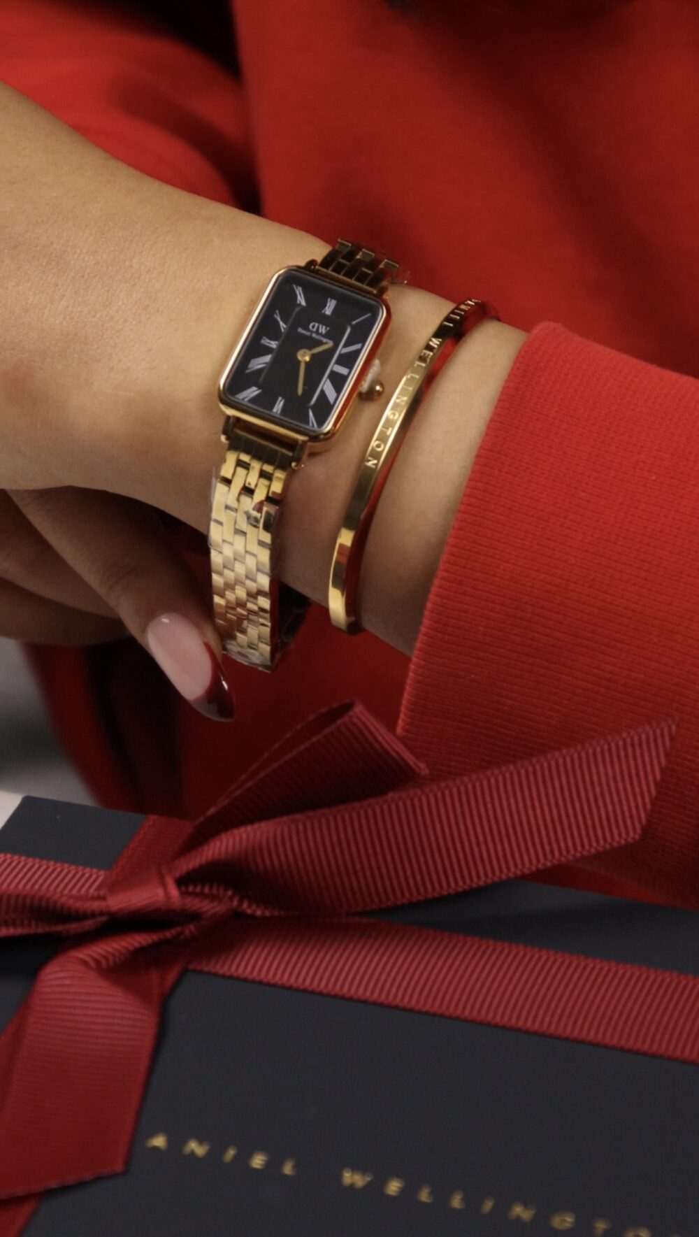 QUADRO ROMAN NUMERALS 5-LINK GOLD+BRACELET OFFERT