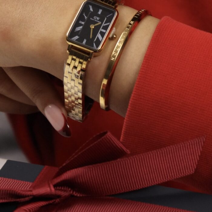 QUADRO ROMAN NUMERALS 5-LINK GOLD+BRACELET OFFERT