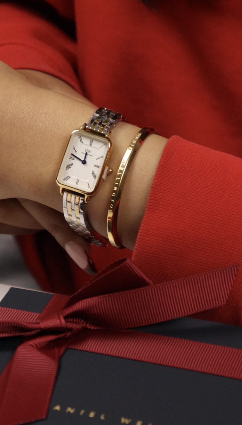 QUADRO ROMAN NUMERALS 5-LINK GOLD+BRACELET OFFERT