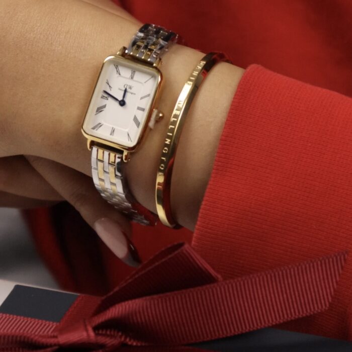 QUADRO ROMAN NUMERALS 5-LINK GOLD+BRACELET OFFERT
